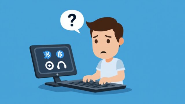Windows11で音が出ず困っているイメージ
